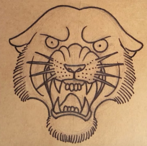 Amurtiger Bleistiftzeichnung für Kinder