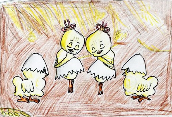 Ballett der ungeschlüpften Küken, Bleistiftzeichnung