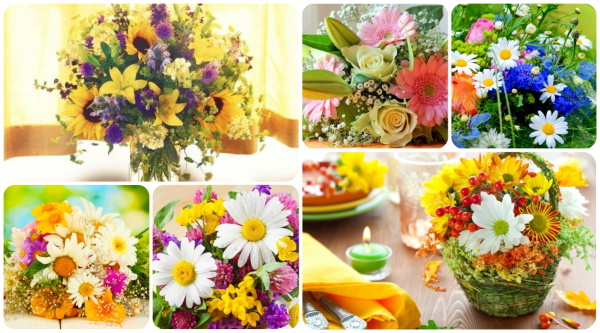 Wunderschöne, handgefertigte Sträuße aus Wildblumen. Foto