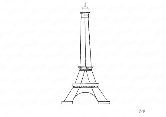 Eiffelturm-Bleistiftzeichnung für Kinder
