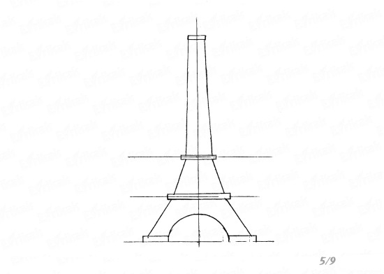 Eiffelturm-Bleistiftzeichnung für Kinder