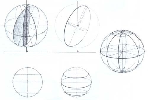 Geometrische Formen mit Schatten. Bleistiftzeichnung Schritt für Schritt
