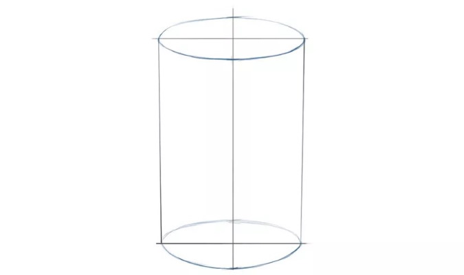 Geometrische Formen mit Schatten. Bleistiftzeichnung Schritt für Schritt
