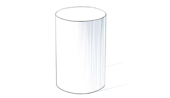 Geometrische Formen mit Schatten. Bleistiftzeichnung Schritt für Schritt