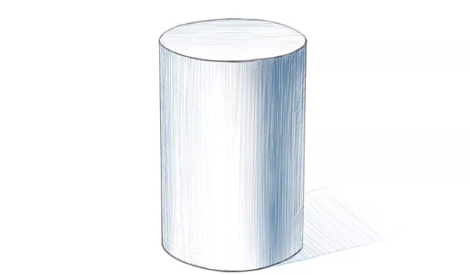 Geometrische Formen mit Schatten. Bleistiftzeichnung Schritt für Schritt