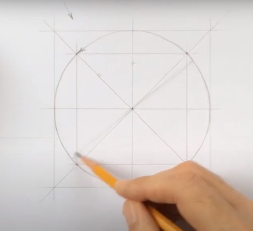 Geometrische Formen mit Schatten. Bleistiftzeichnung Schritt für Schritt