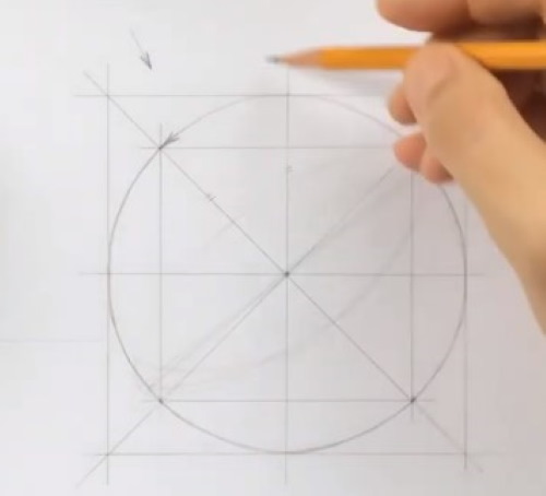 Geometrische Formen mit Schatten. Bleistiftzeichnung Schritt für Schritt