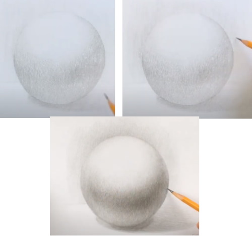 Geometrische Formen mit Schatten. Bleistiftzeichnung Schritt für Schritt