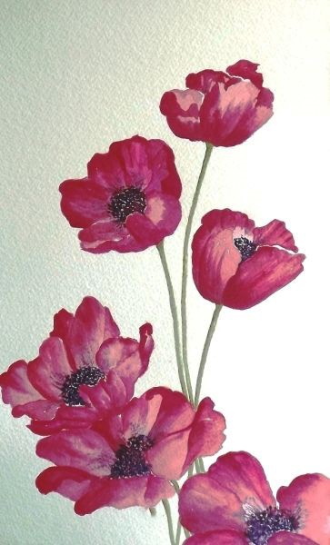 Wie man Blumen mit Gouache Schritt für Schritt für Anfänger und Kinder zeichnet