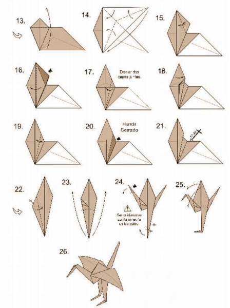 So basteln Sie einen Papierkranich aus Origamipapier