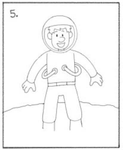 Astronautenzeichnung für Kinder mit Bleistift Schritt für Schritt