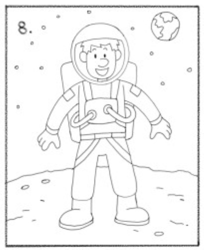 Astronautenzeichnung für Kinder mit Bleistift Schritt für Schritt