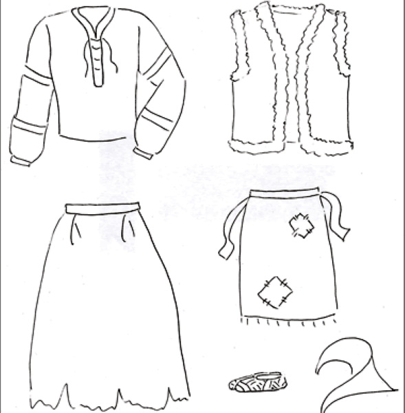DIY-Baba-Jaga-Kostüm für Erwachsene aus Restmaterialien. Foto