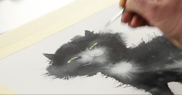 Katzenzeichnung für Kinder mit Bleistift