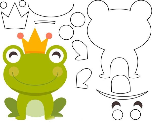 DIY-Filzfrosch. Muster, Vorlage, Diagramm