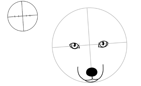 Fuchsgesicht zeichnen für Kinder mit Bleistift Schritt für Schritt