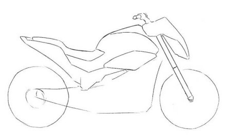 Motorrad zeichnen für Kinder mit Bleistift Schritt für Schritt