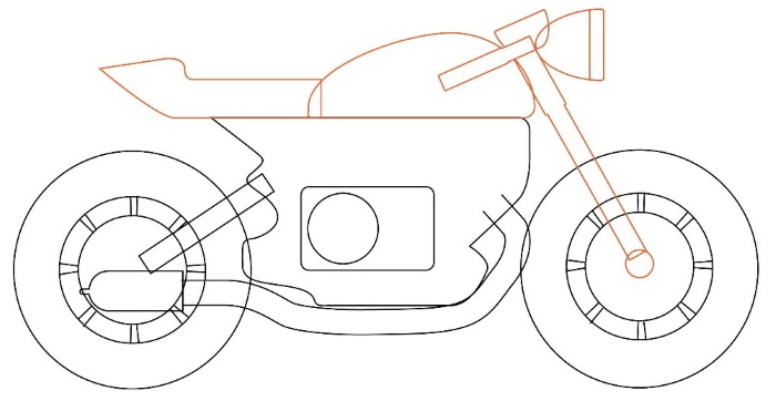 Motorrad zeichnen für Kinder mit Bleistift Schritt für Schritt