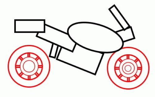 Motorrad zeichnen für Kinder mit Bleistift Schritt für Schritt