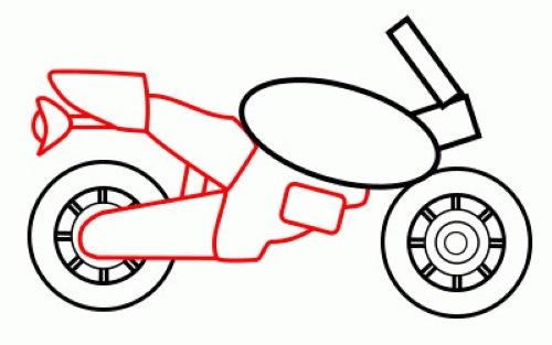 Motorrad zeichnen für Kinder mit Bleistift Schritt für Schritt
