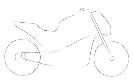 Motorrad zeichnen für Kinder mit Bleistift Schritt für Schritt