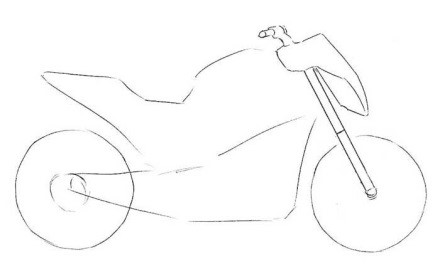 Motorrad zeichnen für Kinder mit Bleistift Schritt für Schritt