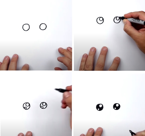 Zeichentrickfiguren zum Skizzieren mit Bleistift in einem Skizzenbuch, im Stil von Mirbie, Anime