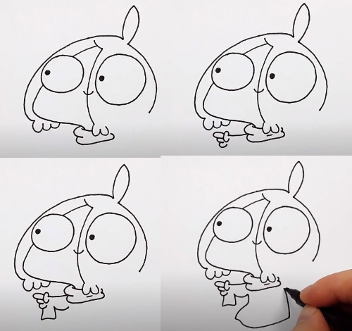Zeichentrickfiguren zum Skizzieren mit Bleistift in einem Skizzenbuch, im Stil von Mirbie, Anime