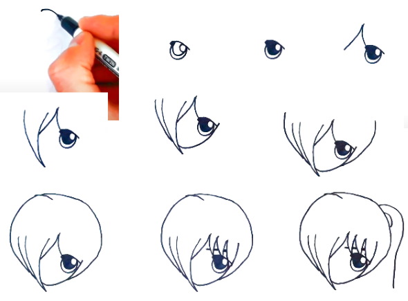 Zeichentrickfiguren zum Skizzieren mit Bleistift in einem Skizzenbuch, im Stil von Mirbie, Anime