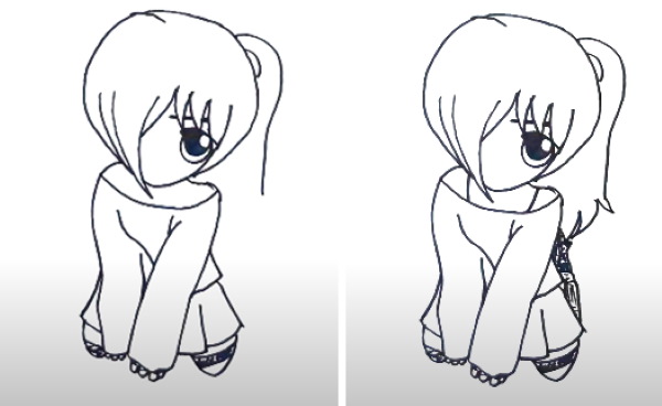 Zeichentrickfiguren zum Skizzieren mit Bleistift in einem Skizzenbuch, im Stil von Mirbie, Anime