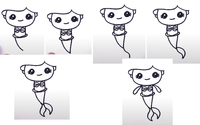 Zeichentrickfiguren zum Skizzieren mit Bleistift in einem Skizzenbuch, im Stil von Mirbie, Anime