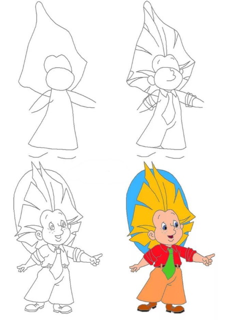Keine Ahnung - Schritt für Schritt Zeichnen für Kinder mit Bleistift