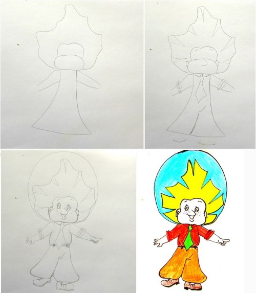Keine Ahnung - Schritt für Schritt Zeichnen für Kinder mit Bleistift