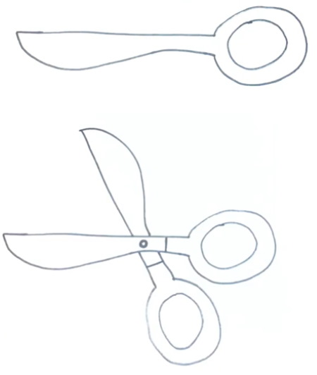 Forbici - disegno passo dopo passo per bambini con matita