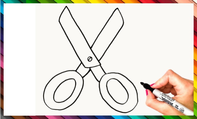 Forbici - disegno passo dopo passo per bambini con matita