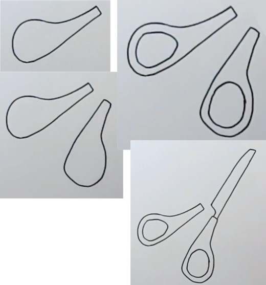 Forbici - disegno passo dopo passo per bambini con matita