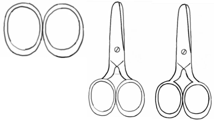 Forbici - disegno passo dopo passo per bambini con matita