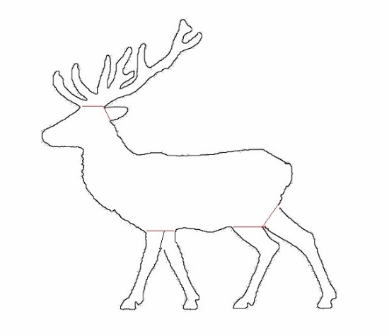 DIY-Hirsch aus Draht und Girlande. Skizze, Diagramm