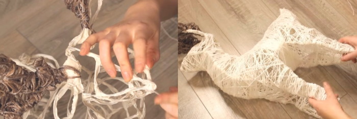 DIY-Hirsch aus Draht und Girlande. Skizze, Diagramm
