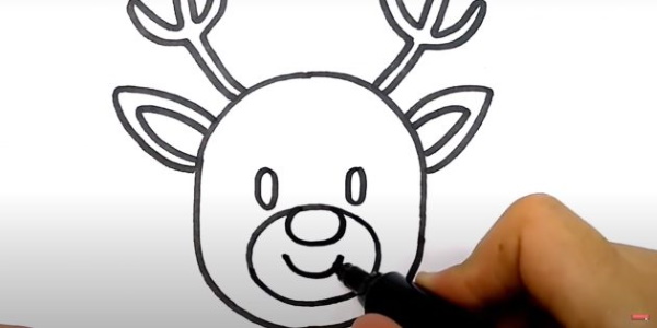 Hirschzeichnung für Kinder mit Bleistift Schritt für Schritt