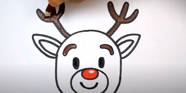 Hirschzeichnung für Kinder mit Bleistift Schritt für Schritt
