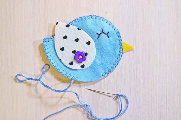 DIY-Filzvogel. Muster Schritt für Schritt, Vorlagen