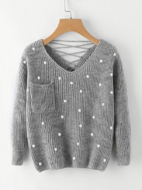 Mit Nadeln gestrickter Damenpullover. Schemata und Beschreibung, Modelle, Meisterklasse