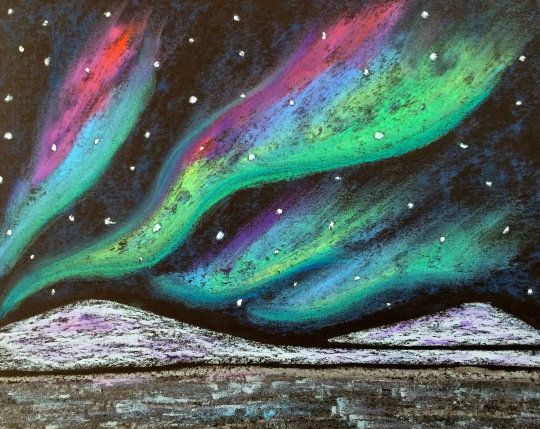 Nordlichter - Zeichnen für Kinder mit Farben, Bleistift