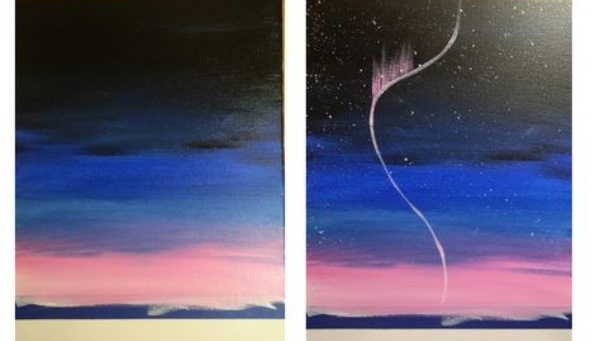 Nordlichter - Zeichnen für Kinder mit Farben, Bleistift