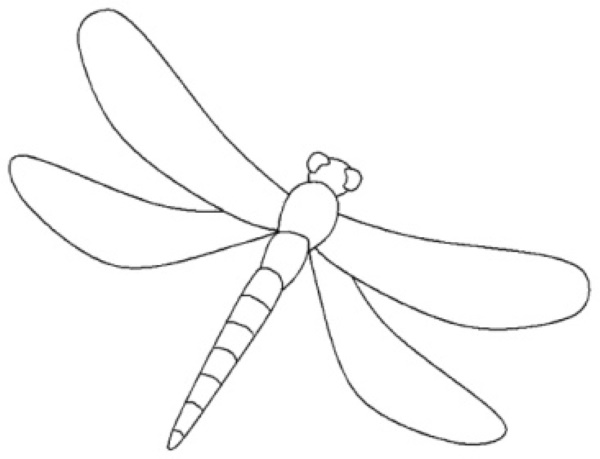 Libelle zeichnen für Kinder mit Bleistift Schritt für Schritt