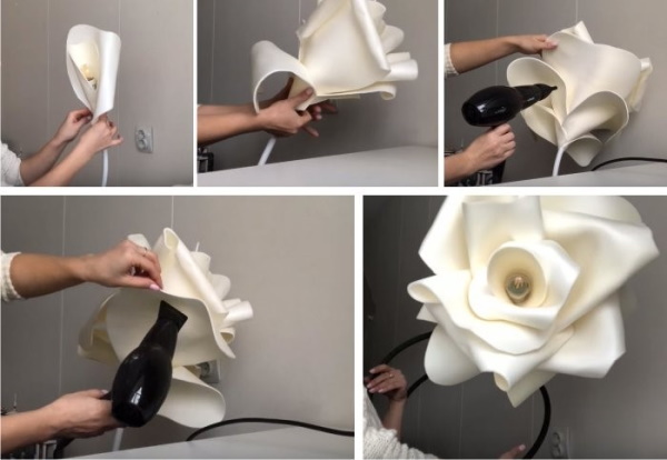DIY Tischlampe aus Isolon auf einem Lampenschirm