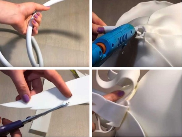 DIY Tischlampe aus Isolon auf einem Lampenschirm