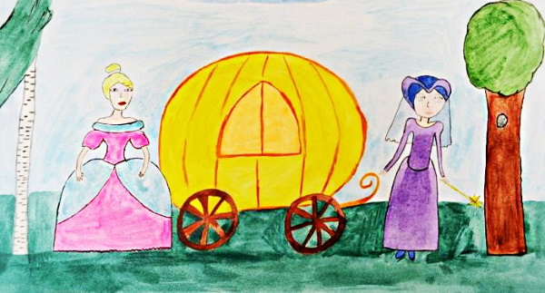 Aschenputtel zeichnen für Kinder mit Bleistift Schritt für Schritt