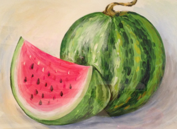 Dekorative Stillleben in verschiedenen Stilen, ungewöhnliche Gouache, Grafiken, schwarz und weiß